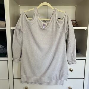 Francesca’s Chenille Cold Shoulder Sweater